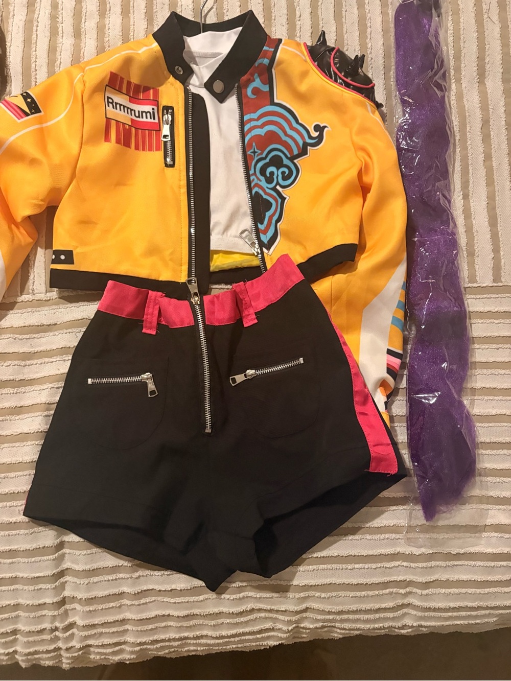 Rumi little girls costume with purple hair extension